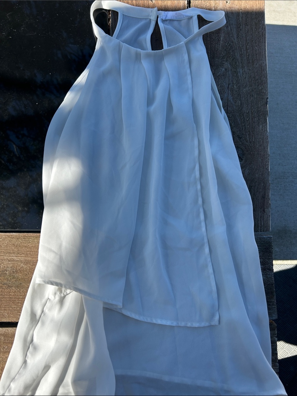 Stella Luce White Halter Neck Chiffon Tank